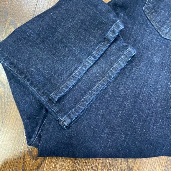 Talbots Dark Indigo Jeans Size 12 Petite Denim Straight Leg Cotton Blend Pants - Picture 8 of 9